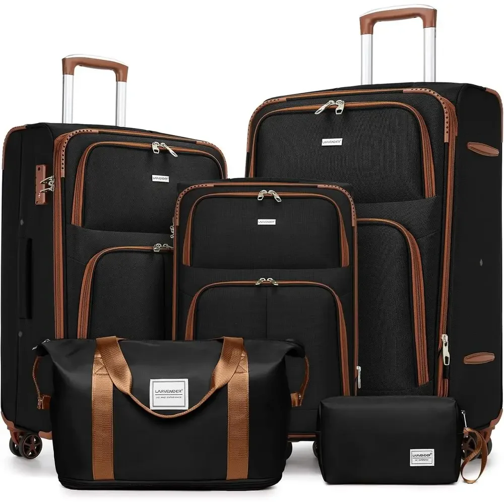 5-Piece Expandable Suitcase Se - Expandable Hard Shell Luggage Set 评论和价格