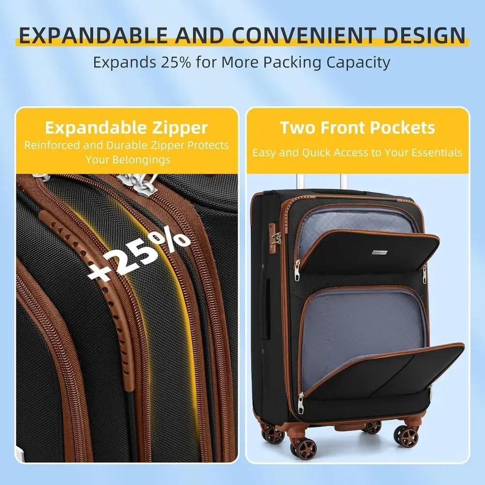 5-Piece Expandable Suitcase Se - Expandable Hard Shell Luggage Set 评论和价格