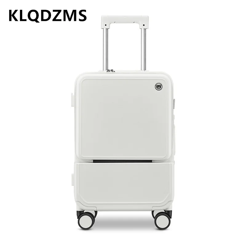 KLQDZMS Aluminum Frame Suitcas - Front Opening Laptop Luggage 24 Inch 评论和价格