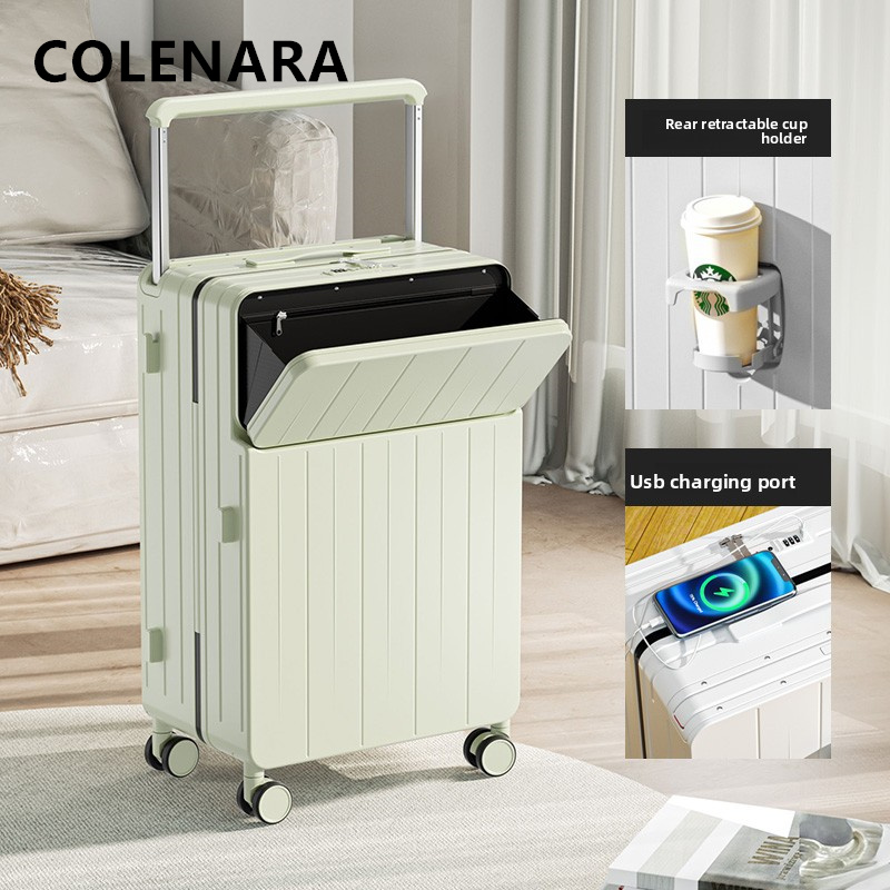 COLENARA Multifunctional Suitc - Front Opening Laptop Luggage 24 Inch 评论和价格