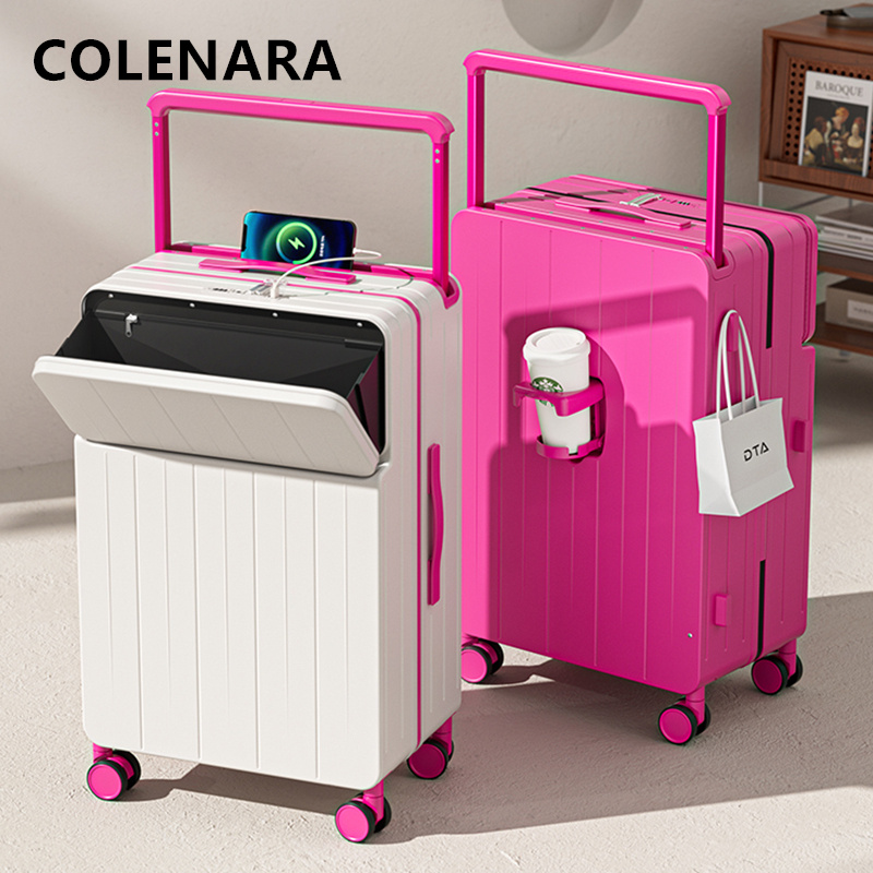 COLENARA Multifunctional Suitc - Front Opening Laptop Luggage 24 Inch 评论和价格