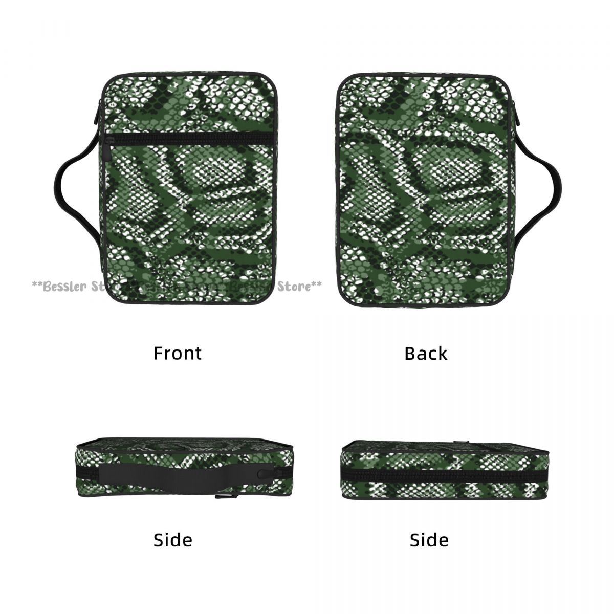 Green Snake Skin Pattern Bible - Handbags 评论和价格
