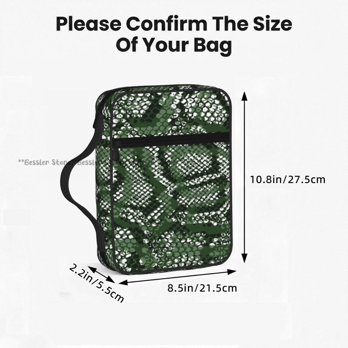 Green Snake Skin Pattern Bible - Handbags 评论和价格