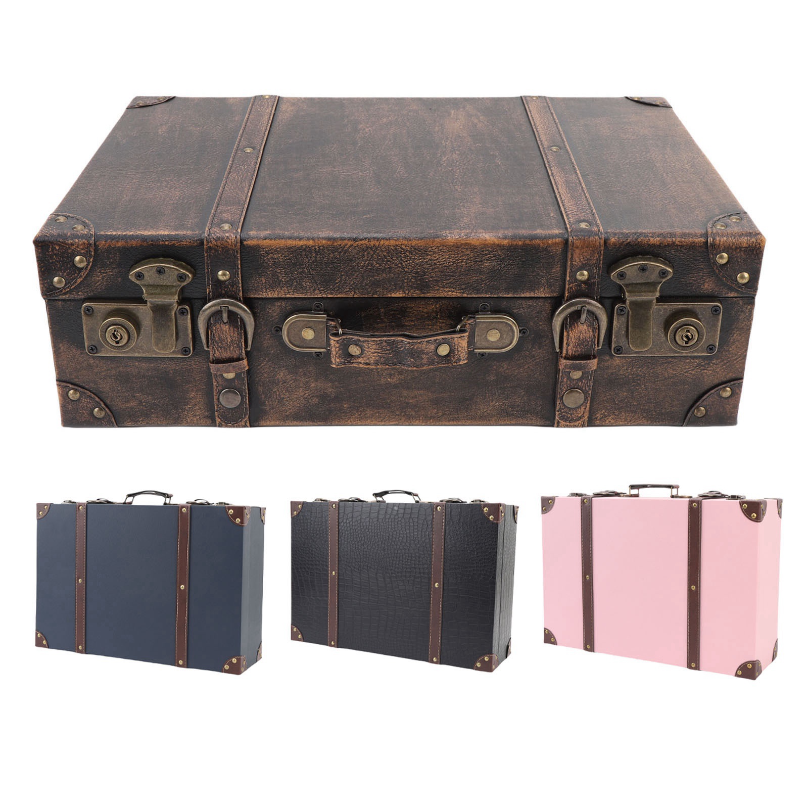 Vintage Suitcase Box Travel St - Retro Vintage Trunk Suitcase 评论和价格