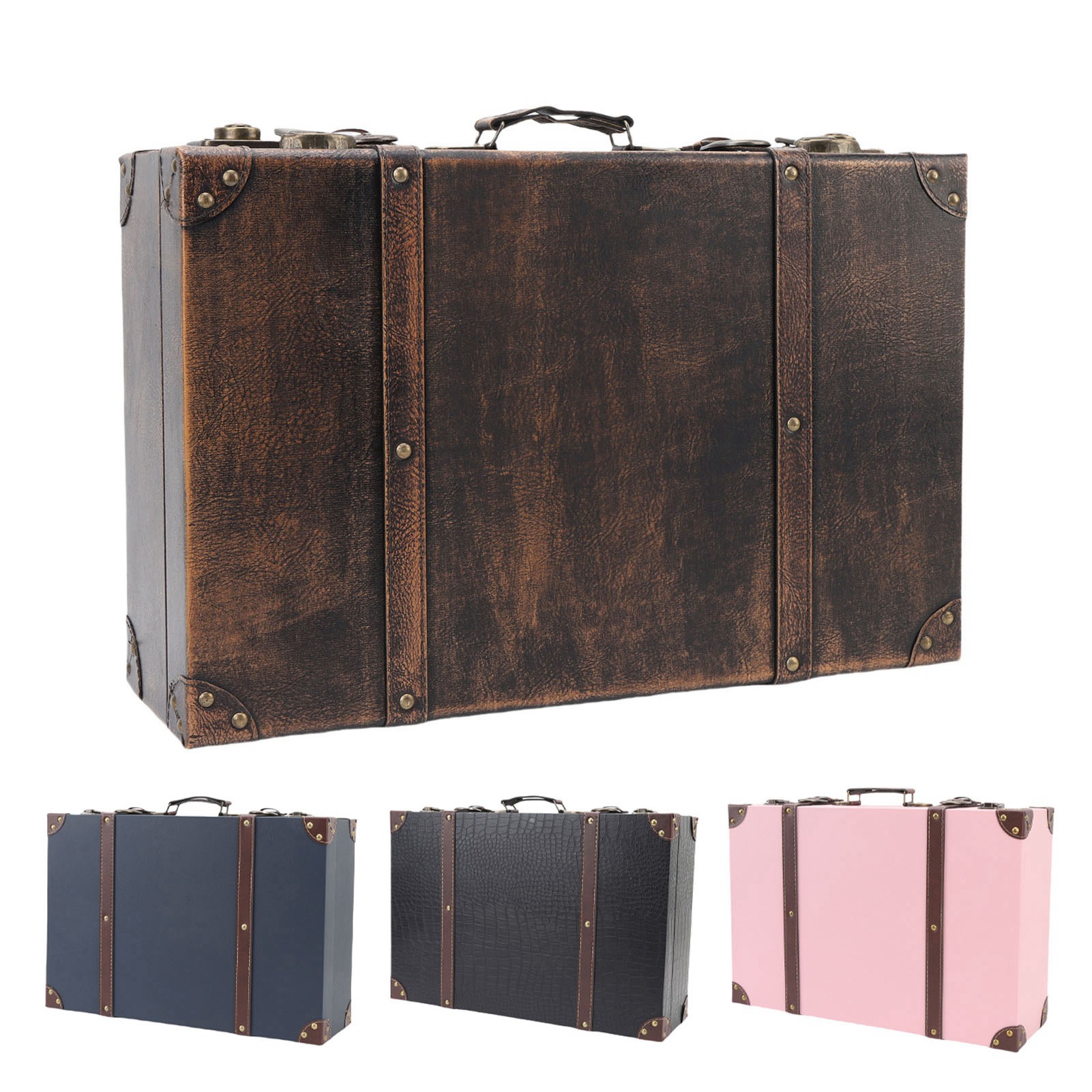 Vintage Suitcase Box Travel St - Retro Vintage Trunk Suitcase 评论和价格