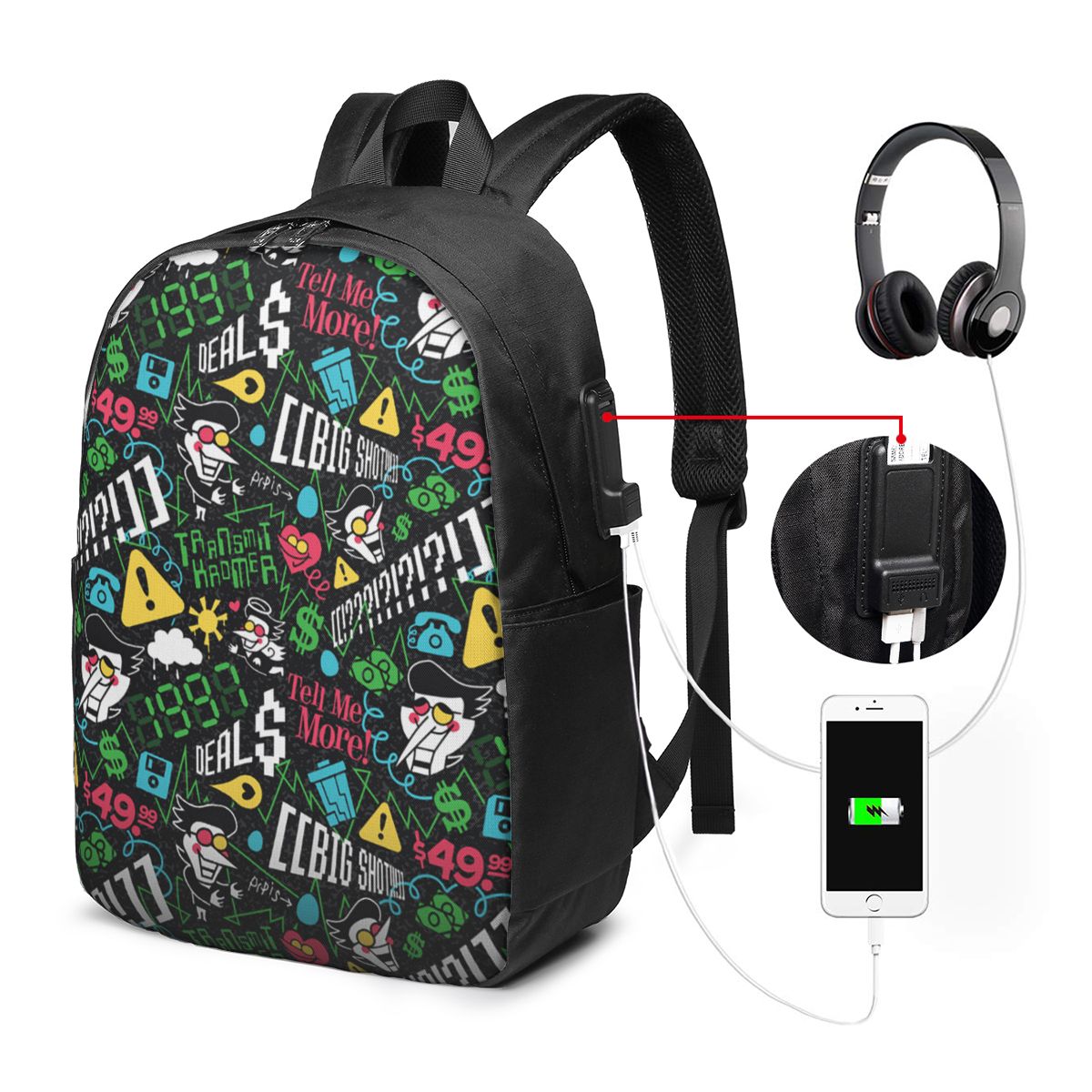 Deltarune SPAMTON G Backpack T - Travel Bags 评论和价格