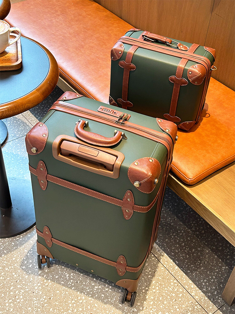 Vintage PU Leather Suitcase fo - Retro Vintage Trunk Suitcase 评论和价格