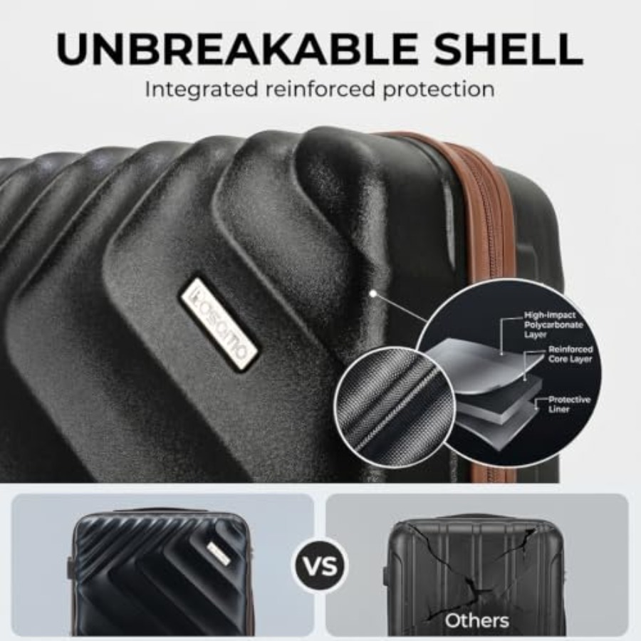 6-Piece Hard Shell Expandable  - Expandable Hard Shell Luggage Set 评论和价格