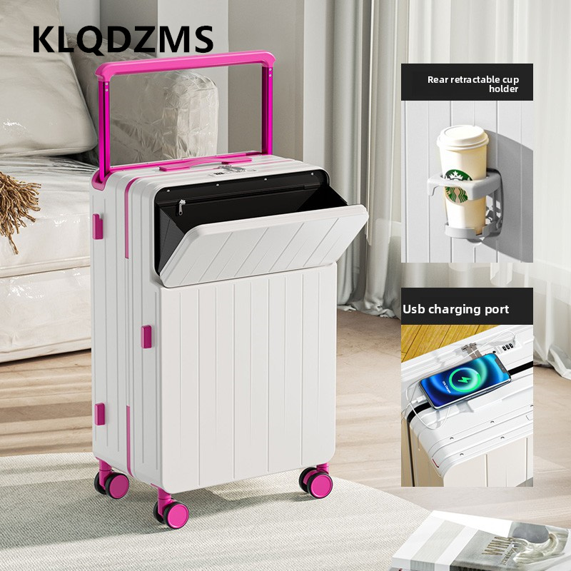 KLQDZMS Multifunctional Suitca - Front Opening Laptop Luggage 24 Inch 评论和价格