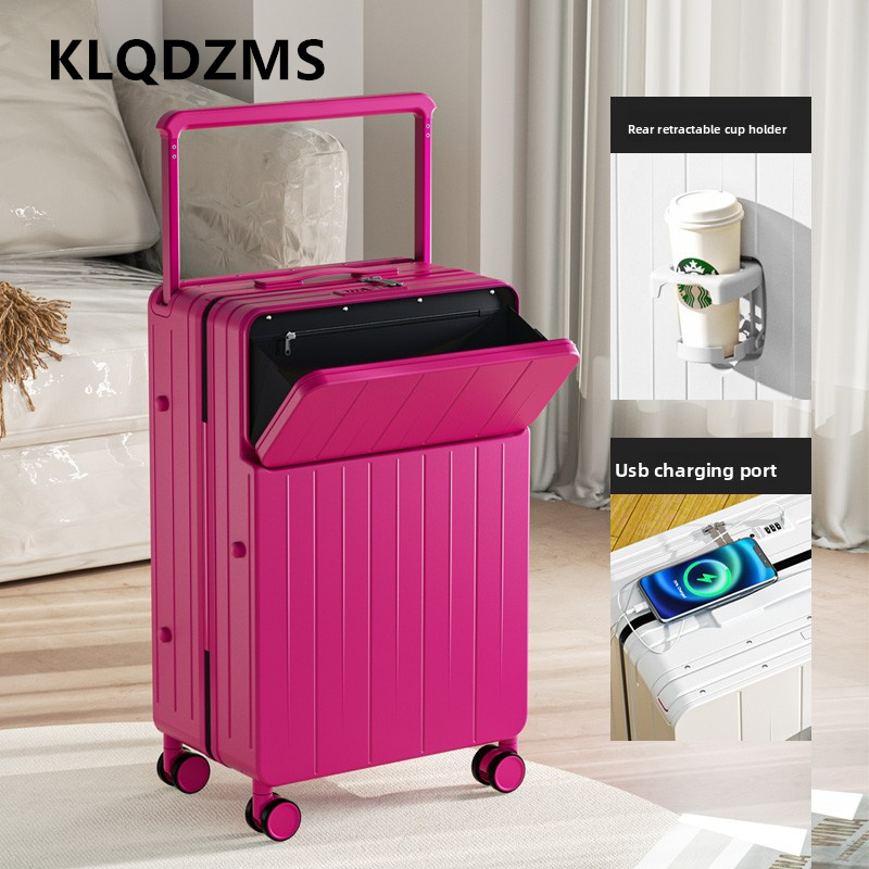 KLQDZMS Multifunctional Suitca - Front Opening Laptop Luggage 24 Inch 评论和价格