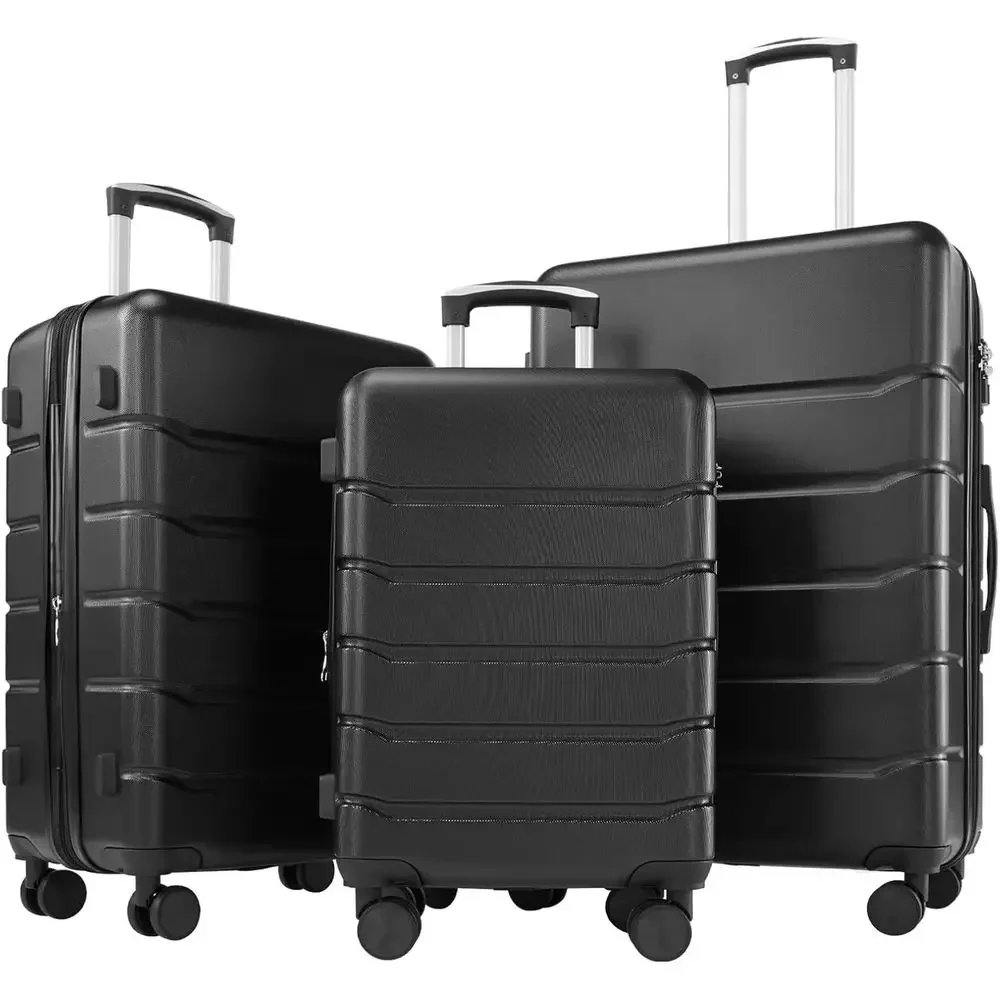 3-Piece Hard Shell Spinner Lug - Expandable Hard Shell Luggage Set 评论和价格