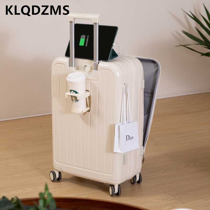 KLQDZMS Multifunctional Suitca - Front Opening Laptop Luggage 24 Inch 评论和价格