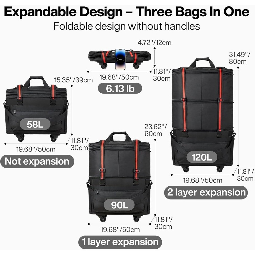 Expandable Foldable Rolling Lu - Foldable Rolling Luggage Bag 评论和价格