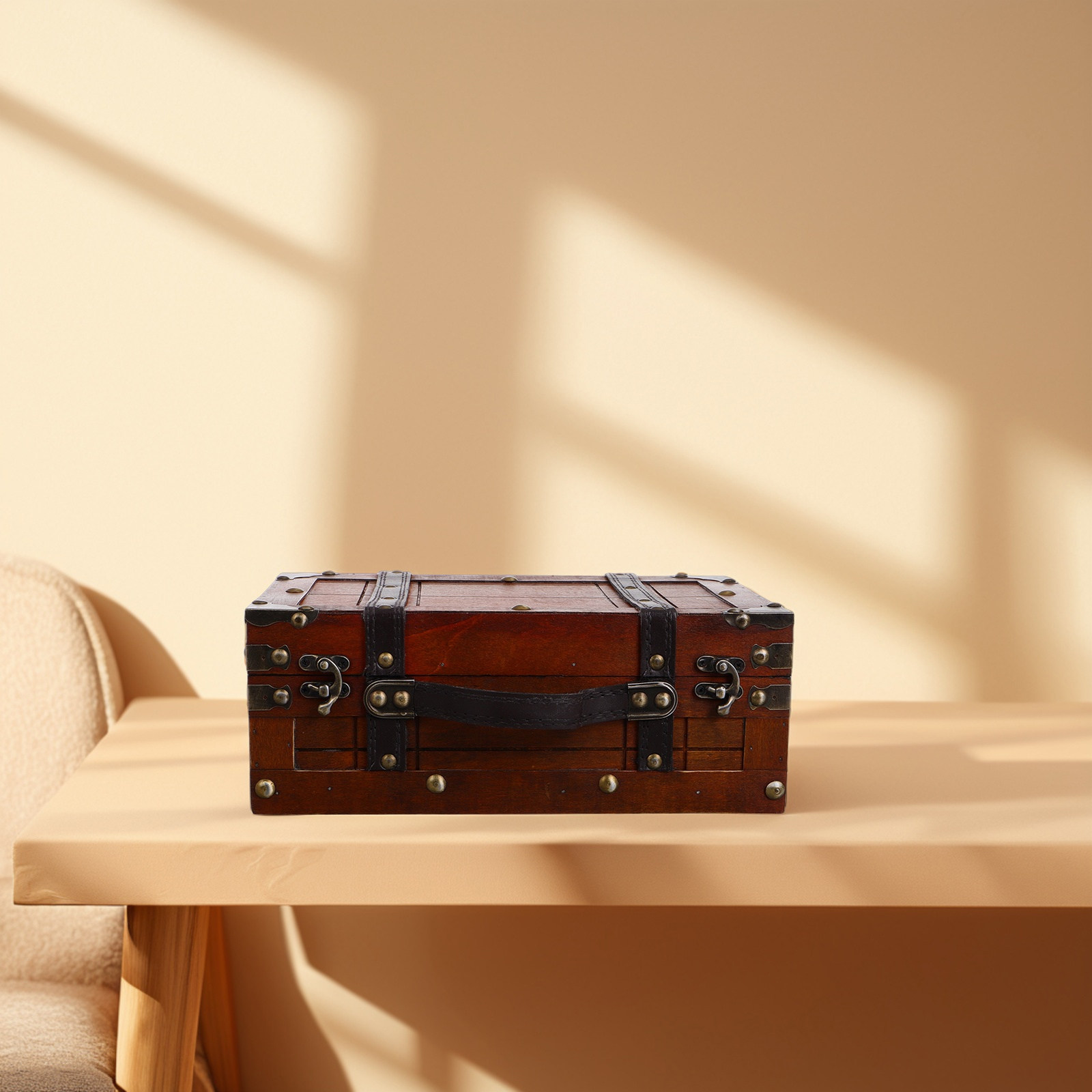 Retro Vintage Wooden Storage B - Retro Vintage Trunk Suitcase 评论和价格