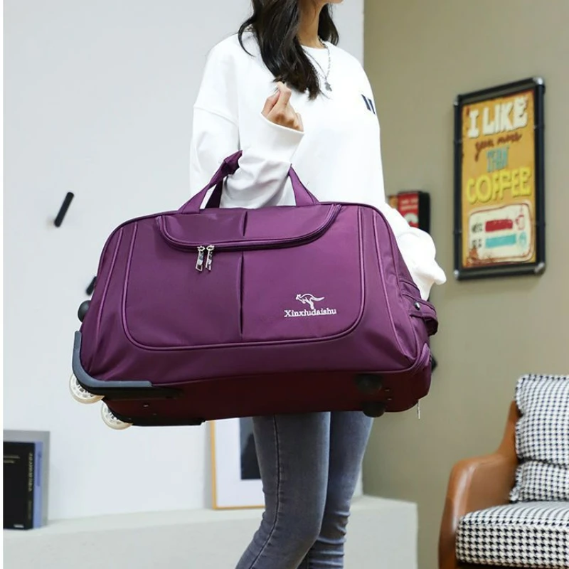 Large Capacity Trolley Bag Men - Foldable Rolling Luggage Bag 评论和价格