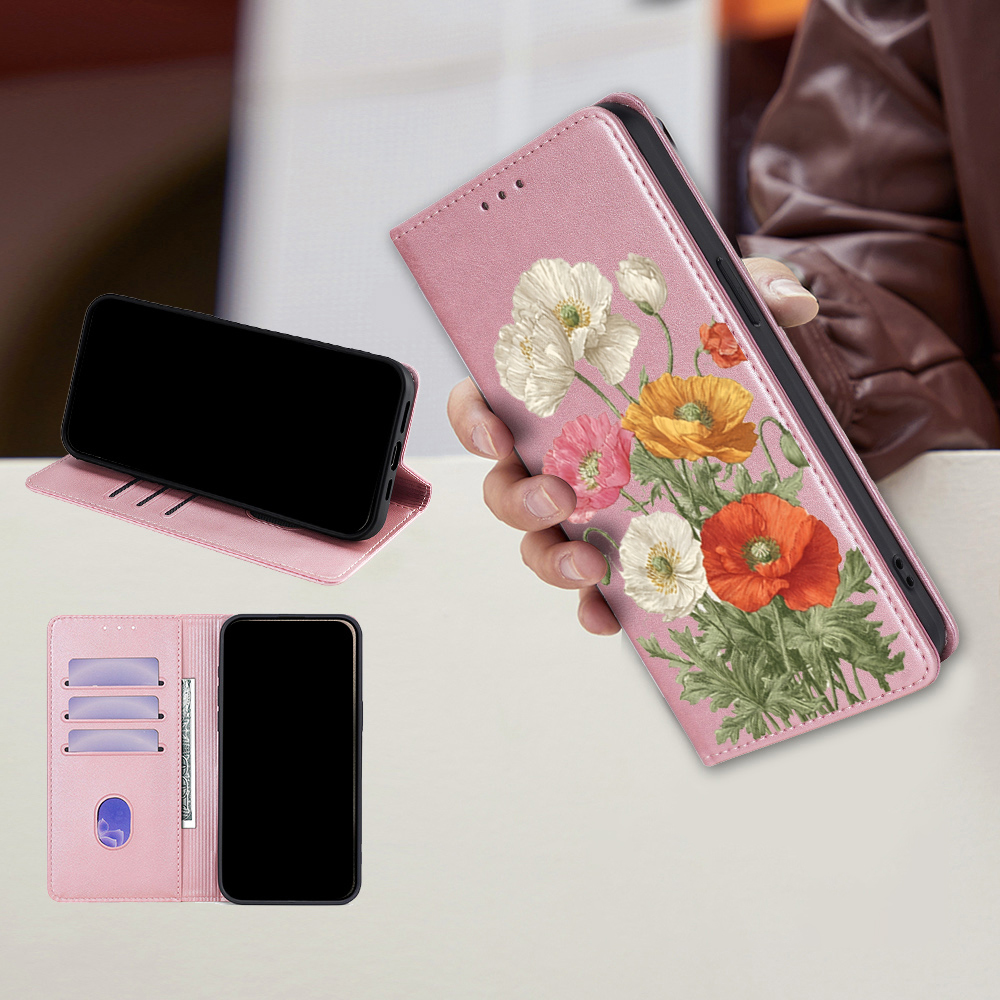 Magnetic Leather Floral patter - Wallets 评论和价格