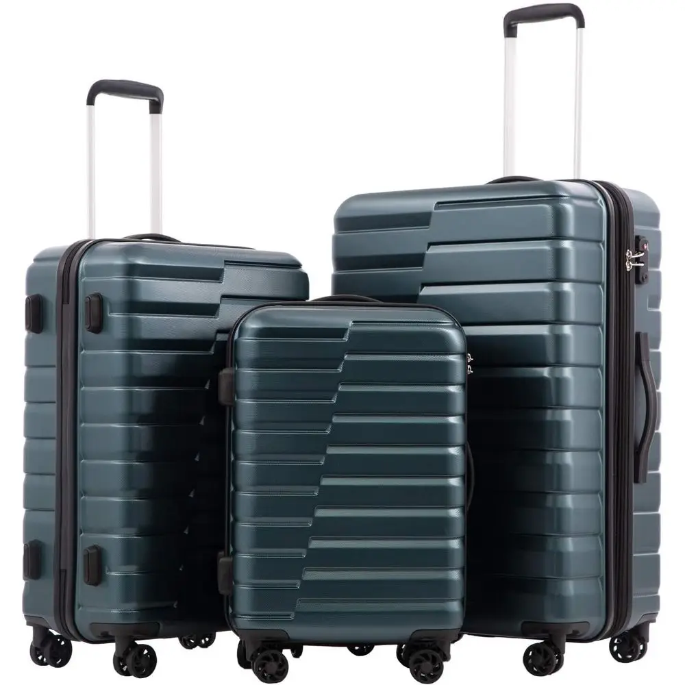 3-Piece Hard Shell Spinner Sui - Expandable Hard Shell Luggage Set 评论和价格