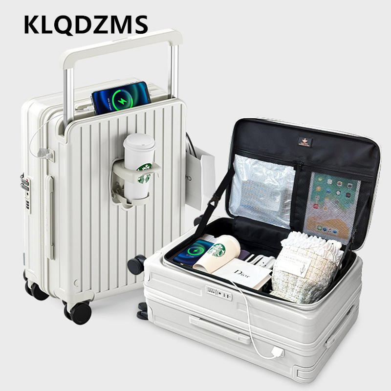KLQDZMS Charging Suitcase Fron - Front Opening Laptop Luggage 24 Inch 评论和价格