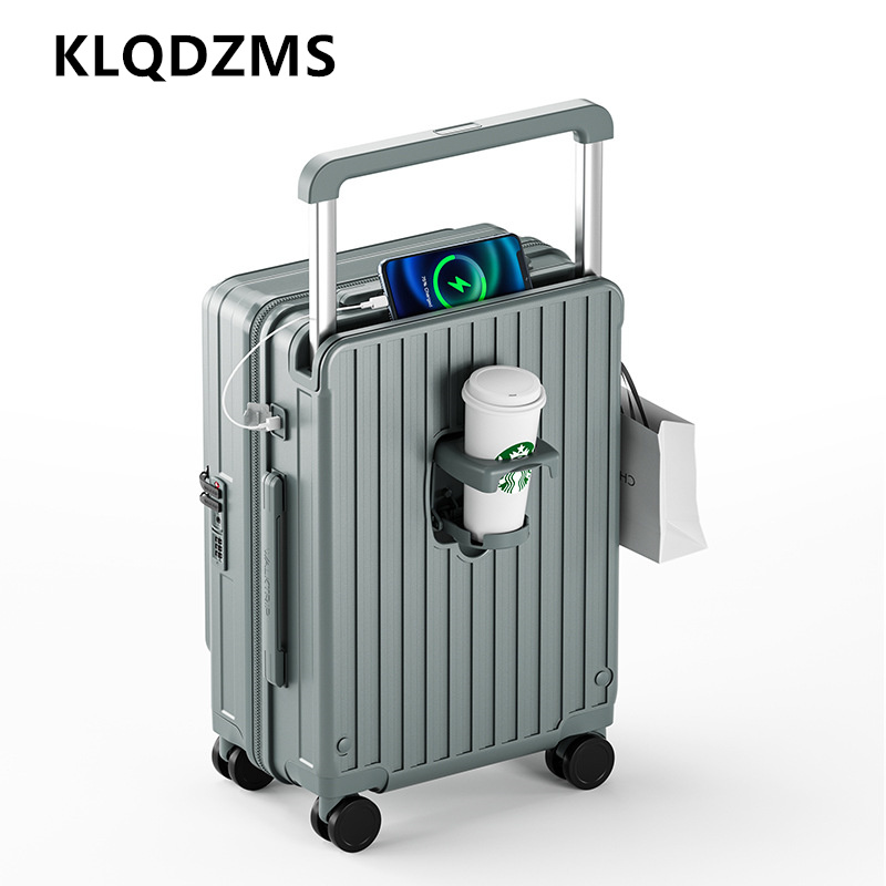 KLQDZMS Charging Suitcase Fron - Front Opening Laptop Luggage 24 Inch 评论和价格