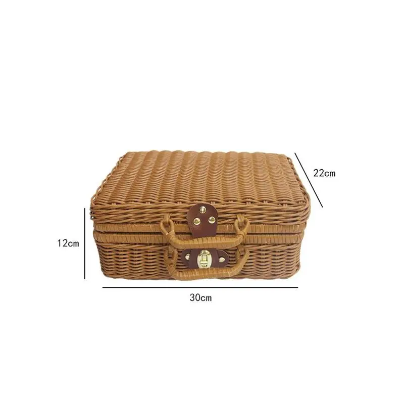 Basket Rattan Wicker Suitcase  - Retro Vintage Trunk Suitcase 评论和价格