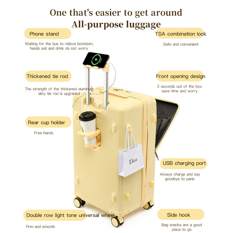 sushimu Suitcase Wide Handle T - Aluminum Frame Carry On Luggage 评论和价格