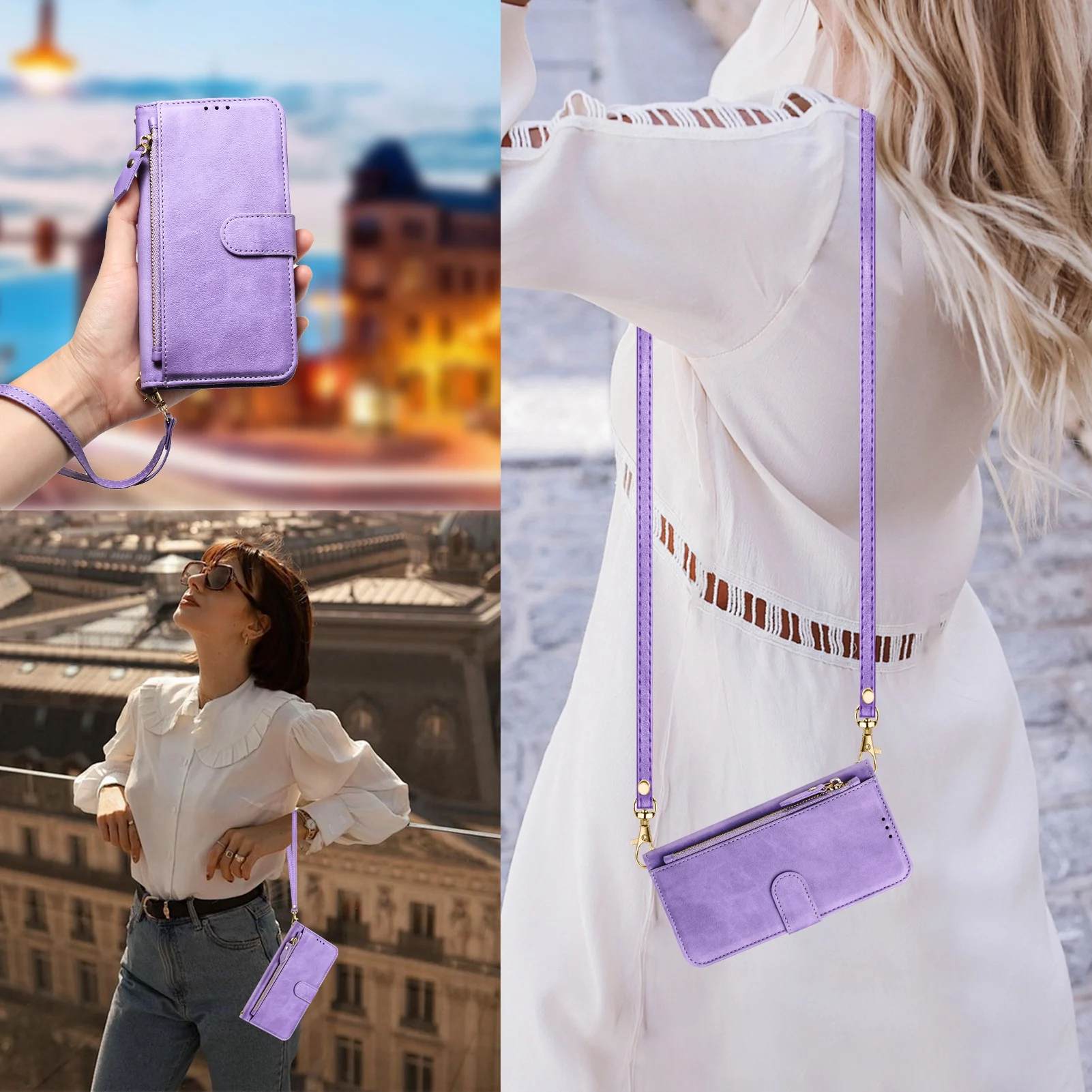 Crossbody Zipper Cards Solt Le - Wallets 评论和价格