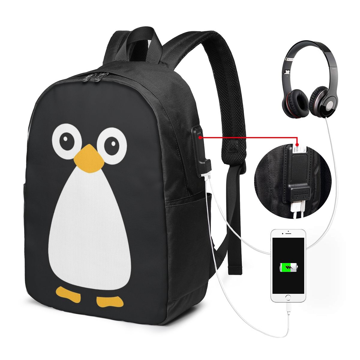 Cute Vector Penguin Backpack T - Travel Bags 评论和价格