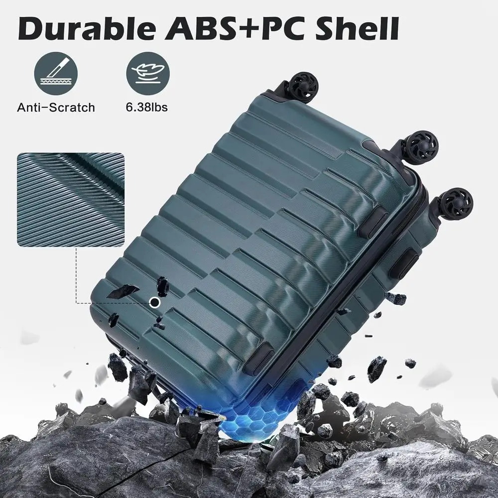 3-Piece Hard Shell Spinner Lug - Expandable Hard Shell Luggage Set 评论和价格